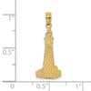 14K Flat and Textured Lighthouse Charm