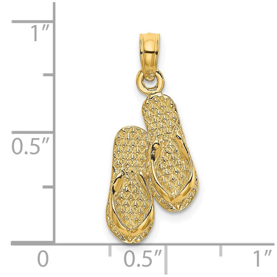 14K ANTIGUA W.I. Double Flip-Flop Charm