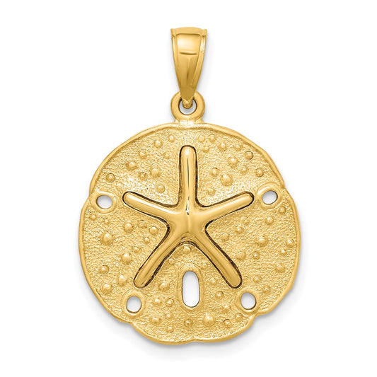 Gold Polished Sand Dollar Pendants