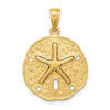 Gold Polished Sand Dollar Pendants