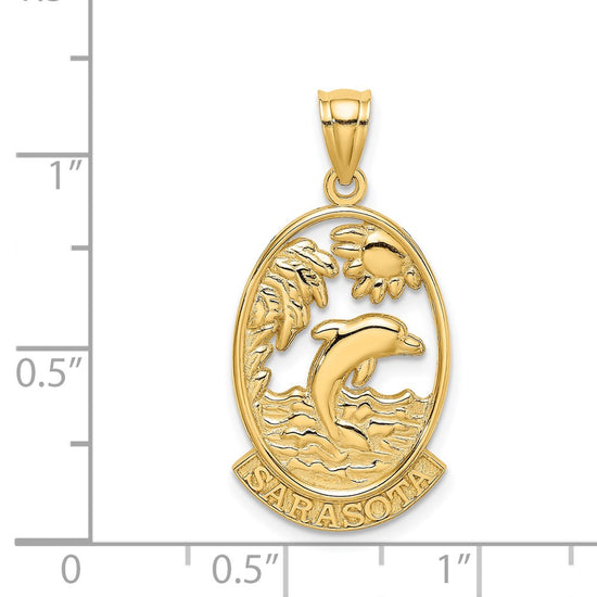 14K SARASOTA with Dolphin Sunset Scene Charm