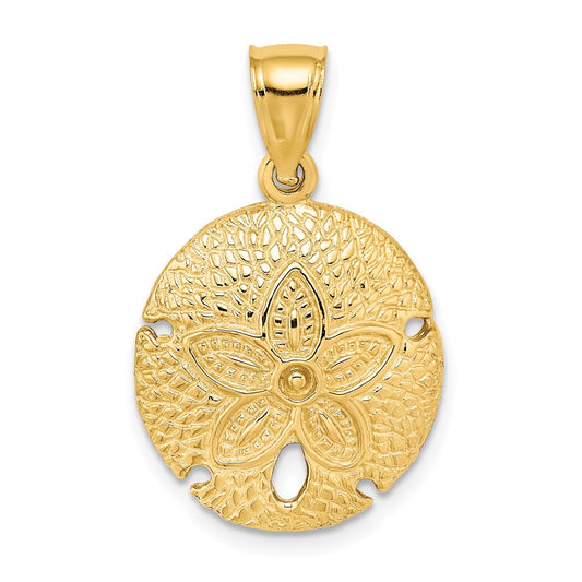 Gold Polished Sand Dollar Pendants