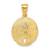 Gold Polished Sand Dollar Pendants