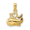Gold Polished Whale Pendants