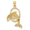Gold Polished Dolphin Pendants