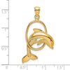 Gold Polished Dolphin Pendants