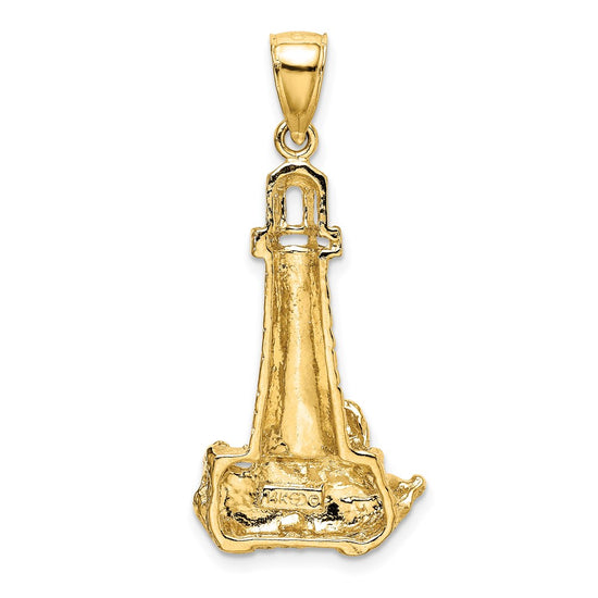 Gold Polished Lighthouse Pendant