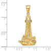 Gold Polished Lighthouse Pendant