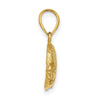 14K 2-D Polished Textured Bannerfish Charm