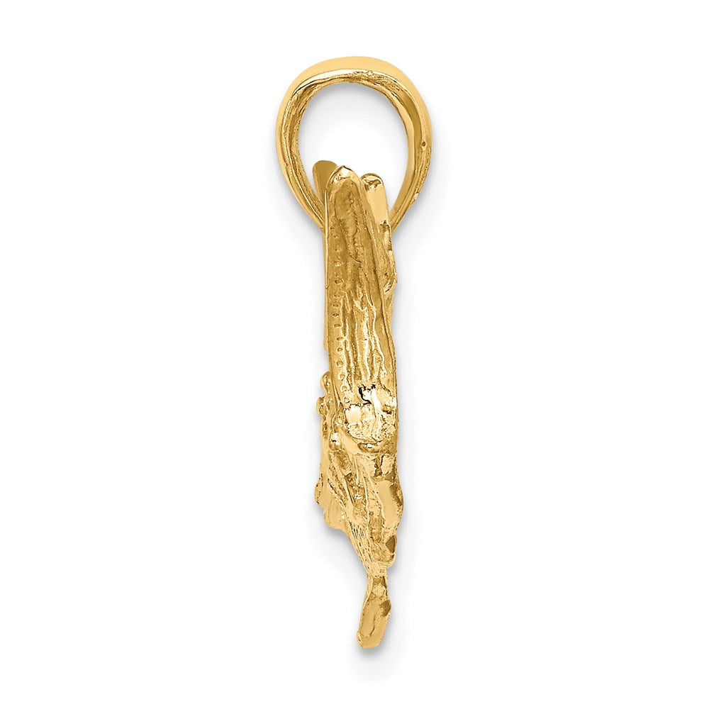 14K Large 2-D Textured Marlin Fish Charm