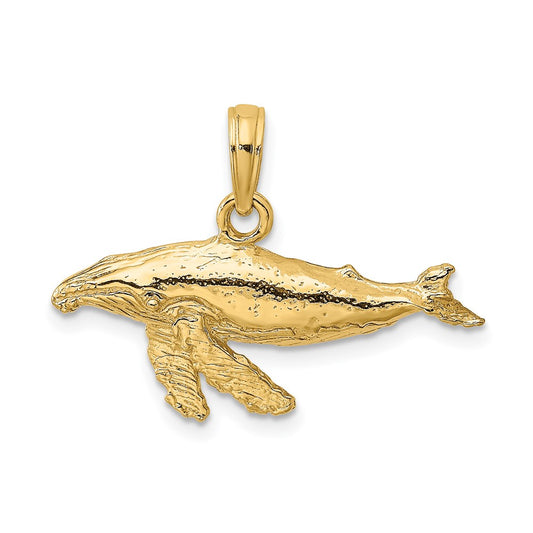 Gold Polished Whale Pendants