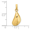 14K 3-D Polished Mussel Shell Charm