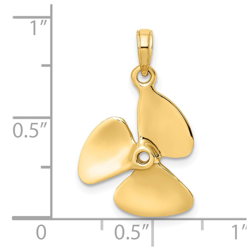 Gold Polished Propeller Pendant