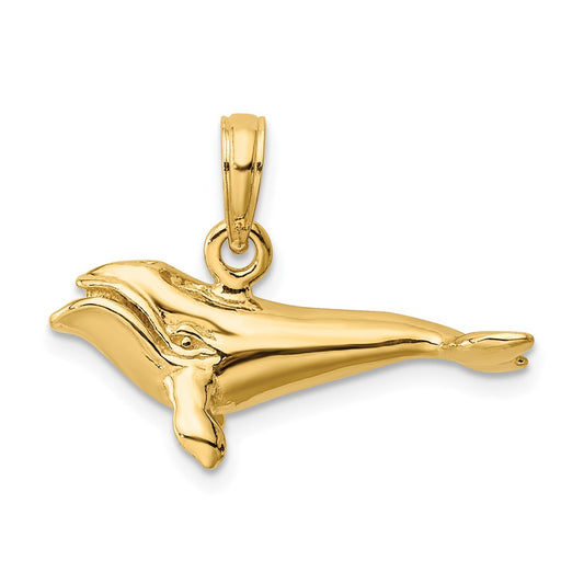 Gold Polished Whale Pendants