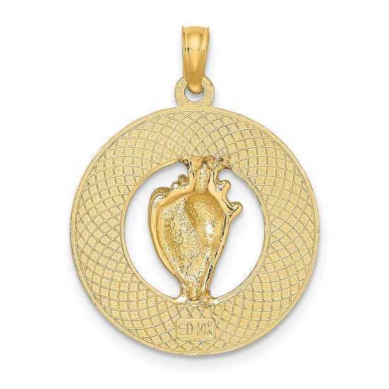 14K KEY WEST with Conch Shell Circle Charm