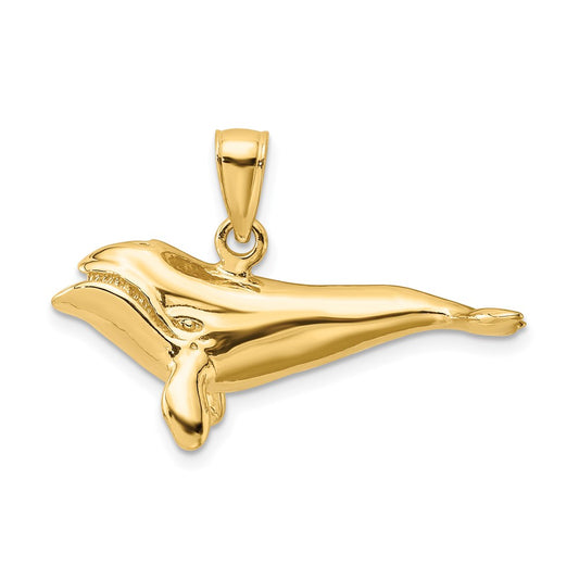 Gold Polished Whale Pendants