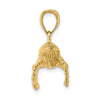 14K 3-D Textured Underside Humpback Whale Charm