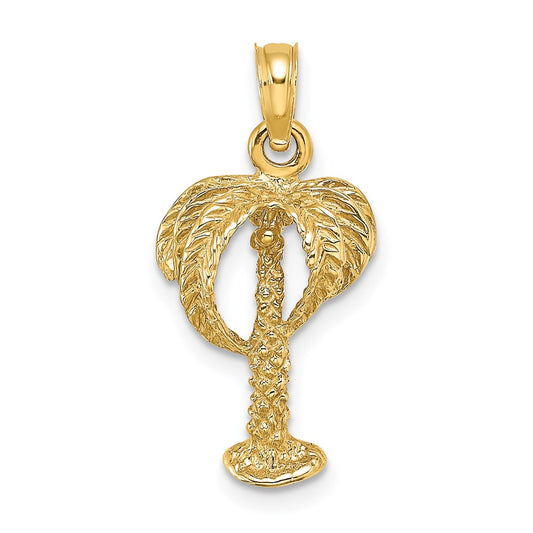14K 2-D Palm Tree with Coconuts Charm