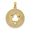 14K FLORIDA with Dolphins Circle Charm