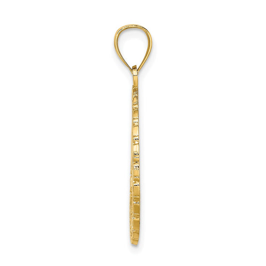 14K JAMAICA and Dolphins Disk Charm