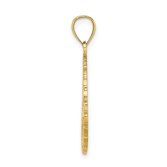 14K JAMAICA and Dolphins Disk Charm