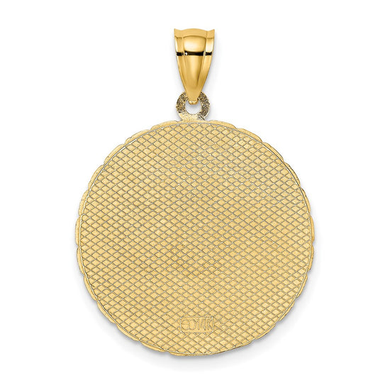 14K JAMAICA and Dolphins Disk Charm