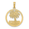 14K JAMAICA Palm Tree Circle Charm