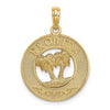 14K FLORIDA with Double Palm Tree Circle Charm