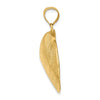 14K Large Textured Clam Shell Charm