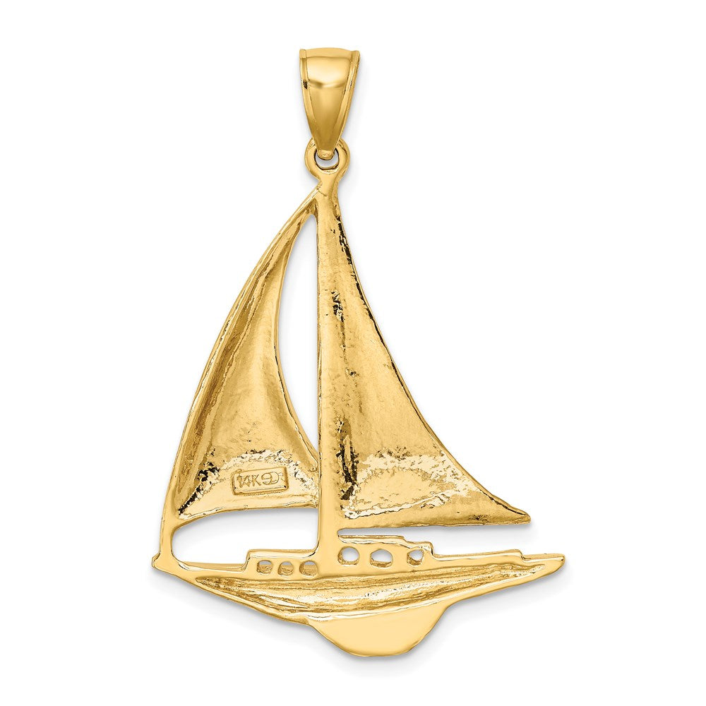 Gold Polished Sailboat Pendant