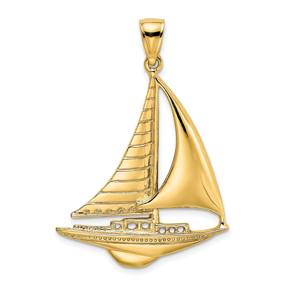 Gold Polished Sailboat Pendant