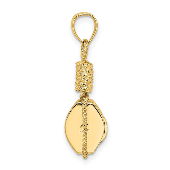 14K 3-D Block Mariners Pulley Charm