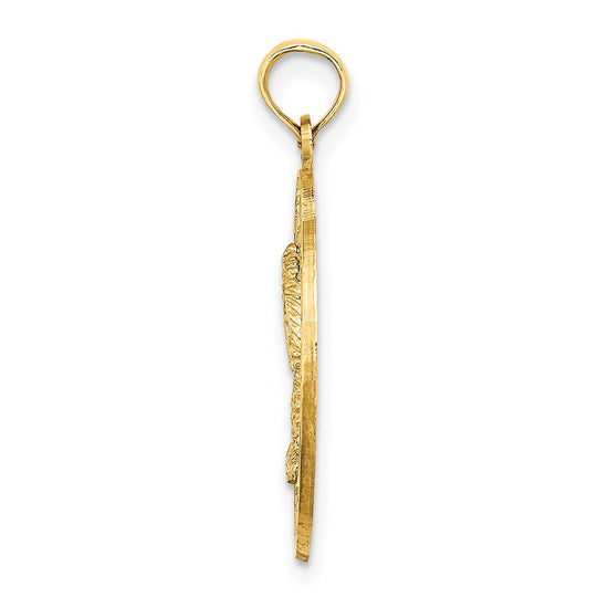 14K MYRTLE BEACH with Palm Tree Circle Charm