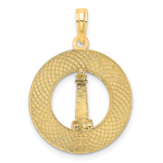 14K SAINT AUGUSTINE with Lighthouse Circle Charm