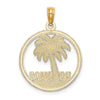14K BAHAMAS Palm Tree Round Charm