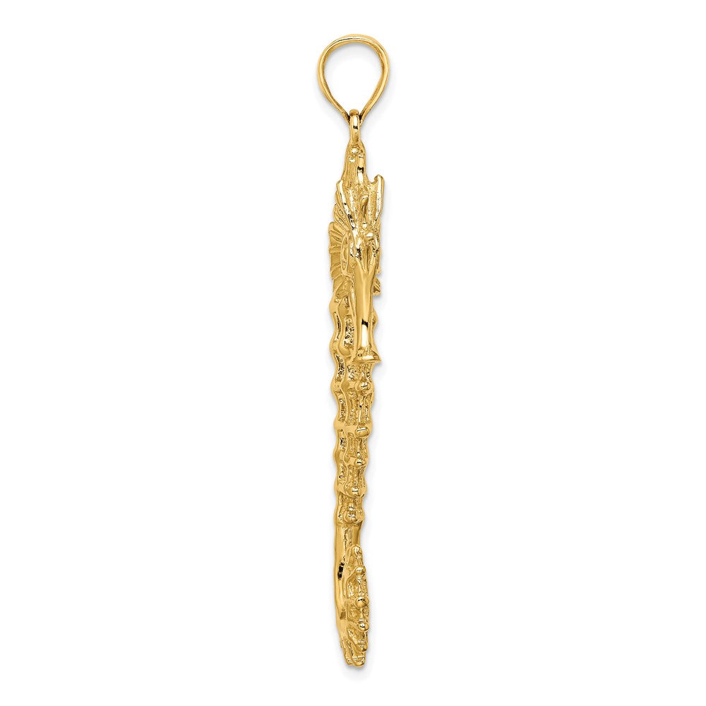 Gold Polished Seahorse Pendants