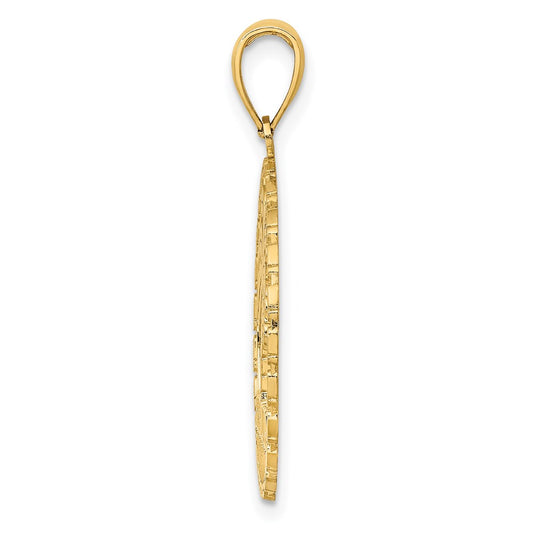 14K BERMUDA Palm Tree Round Charm