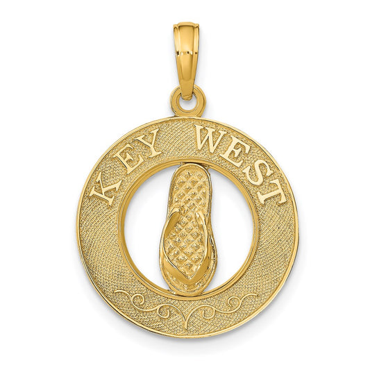 14k KEY WEST Flip Flop Pendant