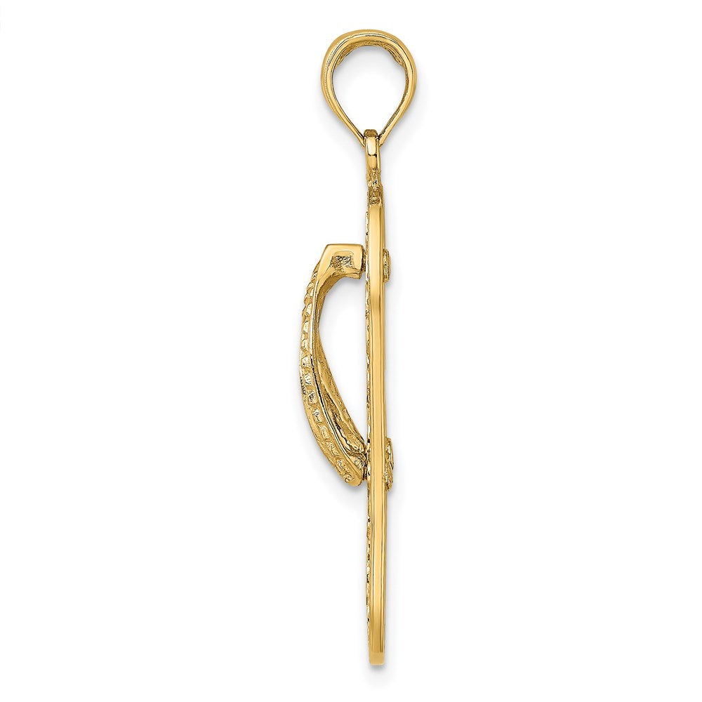 Gold Polished Flip Flop Pendants
