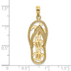 Gold Polished Flip Flop Pendants