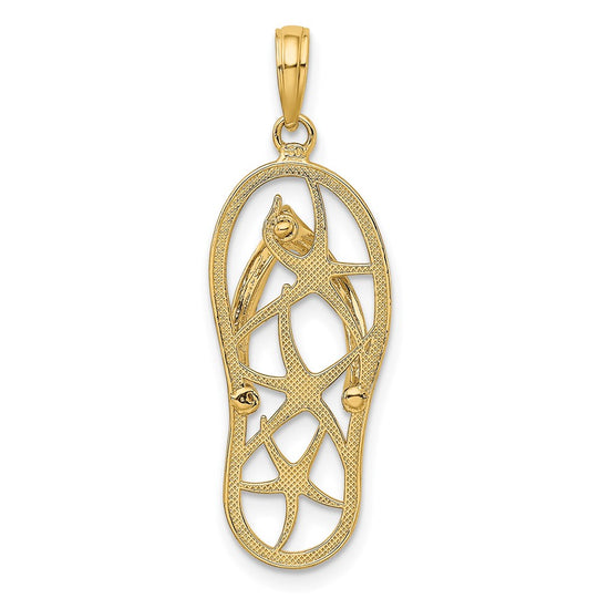 14K Multi Starfish Flip-Flop Charm