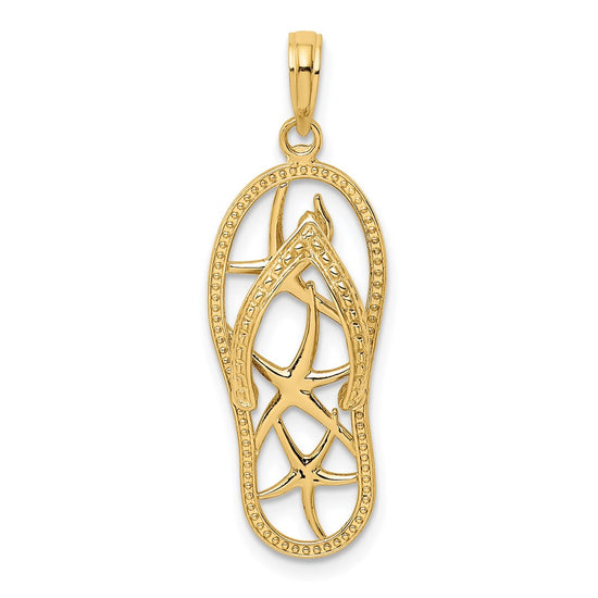 14K Multi Starfish Flip-Flop Charm