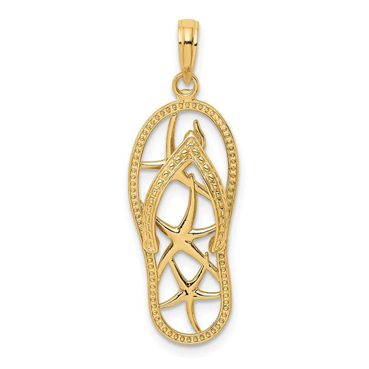 Gold Polished Flip Flop Pendants