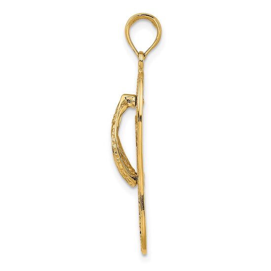 Gold Polished Flip Flop Pendants