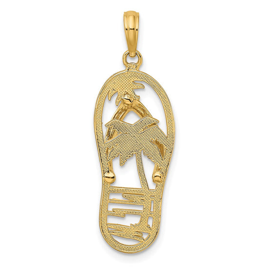 Gold Polished Flip Flop Pendants