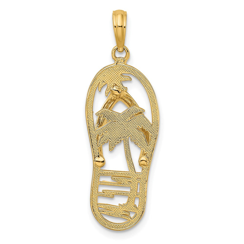 Gold Polished Flip Flop Pendants