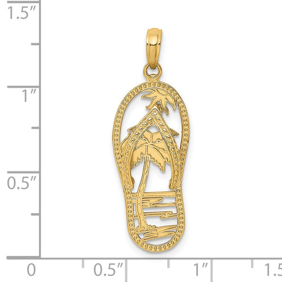 Gold Polished Flip Flop Pendants