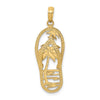 Gold Polished Flip Flop Pendants