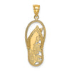 14K Polished Dolphin Flip-Flop Charm