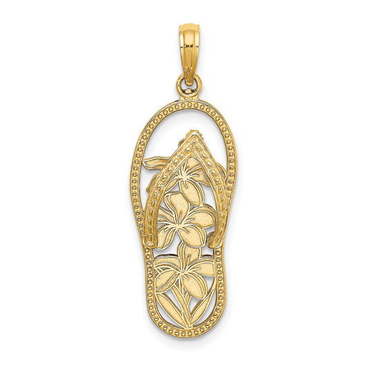Gold Polished Footprint Pendants